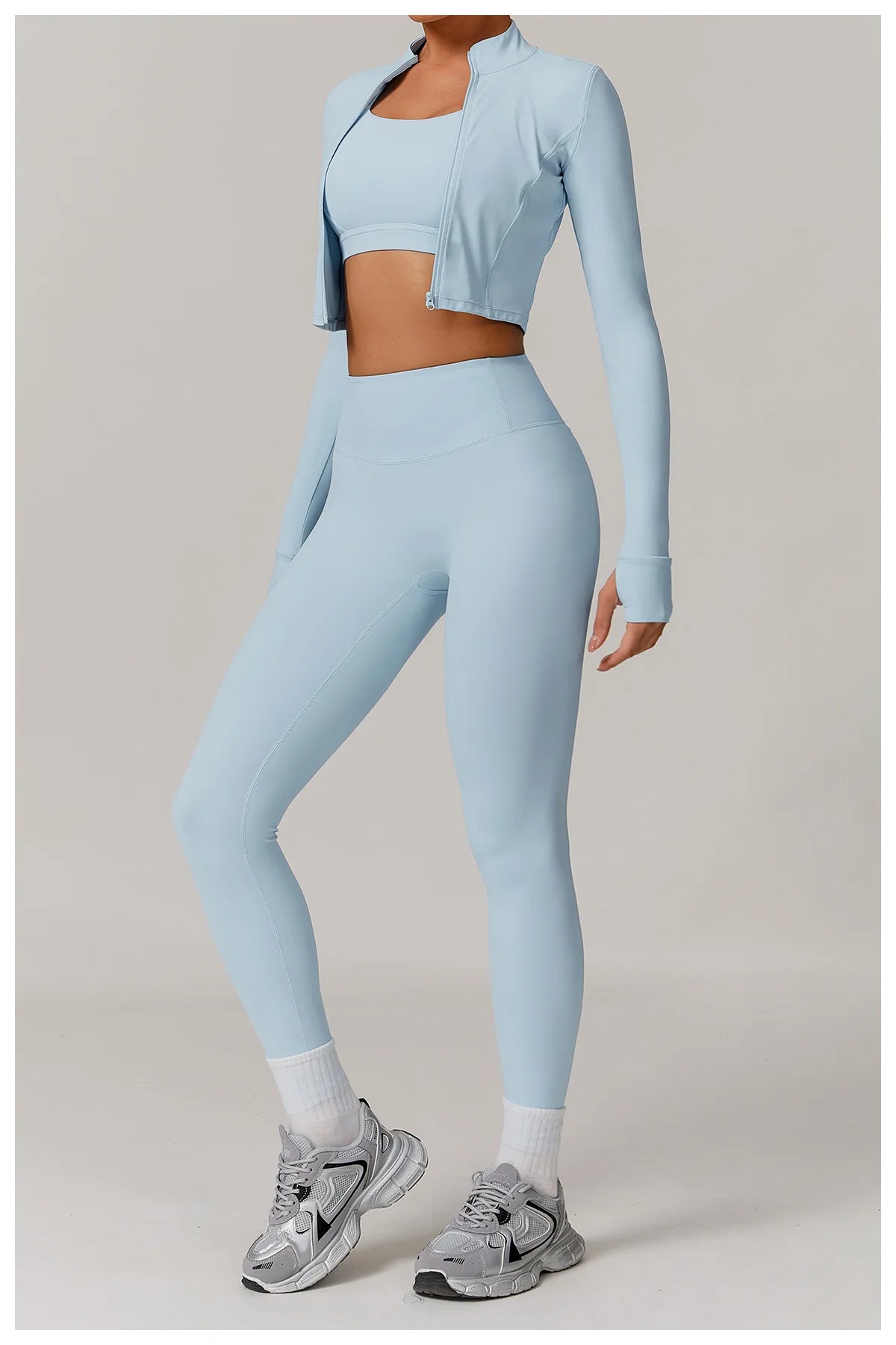 3-Piece Tracksuit Set — Nylon & Spandex