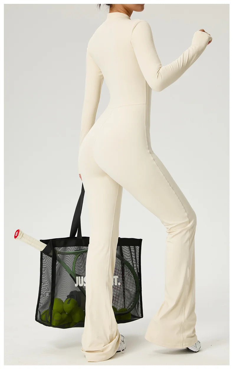 Long Sleeve Fitness Jumpsuit — Polyamide & Elastane