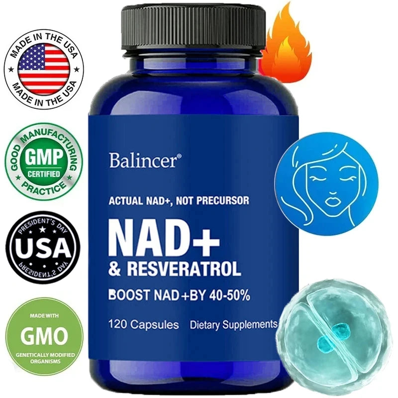 NAD+ Supplements with Resveratrol & Vitamin B3 — Cellular Wellness Boost