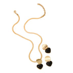 Gold Heart Necklace & Earrings Set