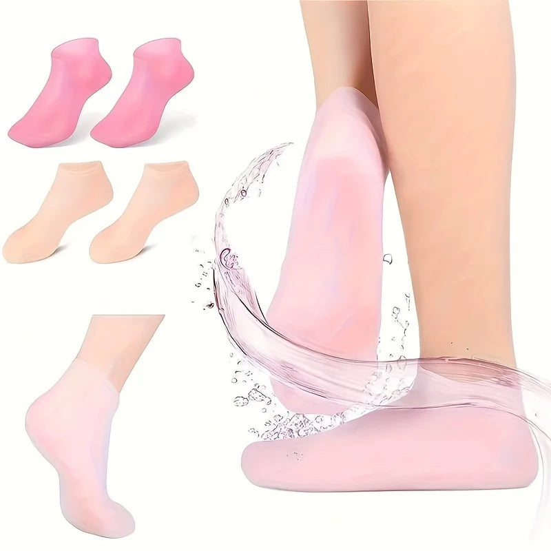 Silicone Moisturising Foot Socks — 2 Pack, Dry & Cracked Heel Care