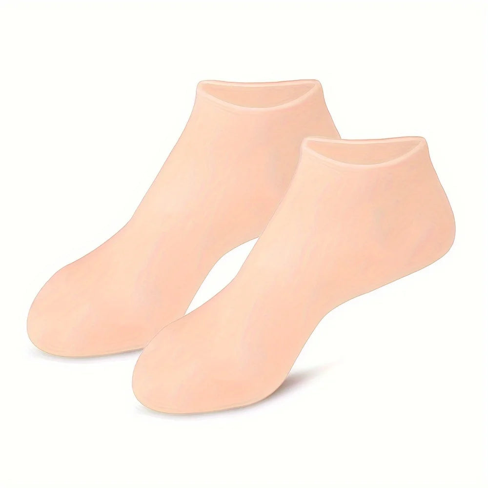 Silicone Moisturising Foot Socks — 2 Pack, Dry & Cracked Heel Care