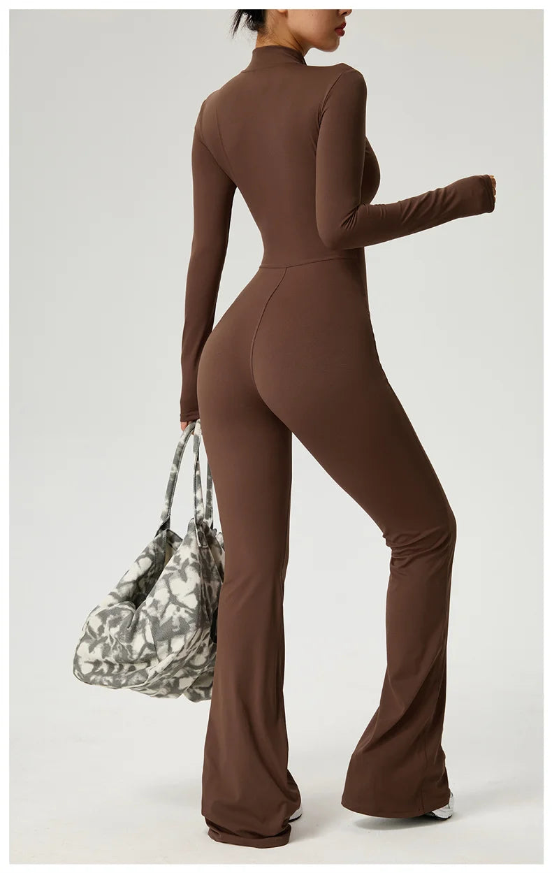 Long Sleeve Fitness Jumpsuit — Polyamide & Elastane