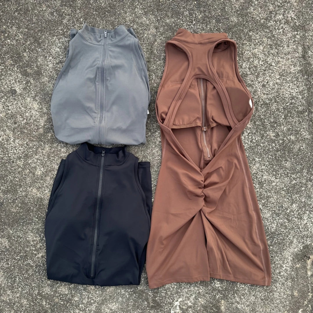 Scrunch Waist Yoga Jumpsuit — Nylon & Spandex