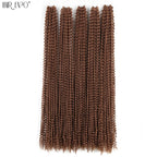 Crochet hair extensions bundle, long brown curly crochet strands, uniform color