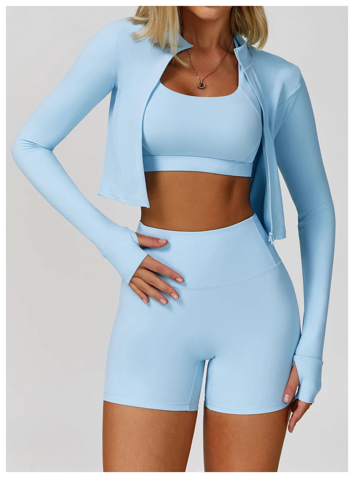 3-Piece Tracksuit Set — Nylon & Spandex
