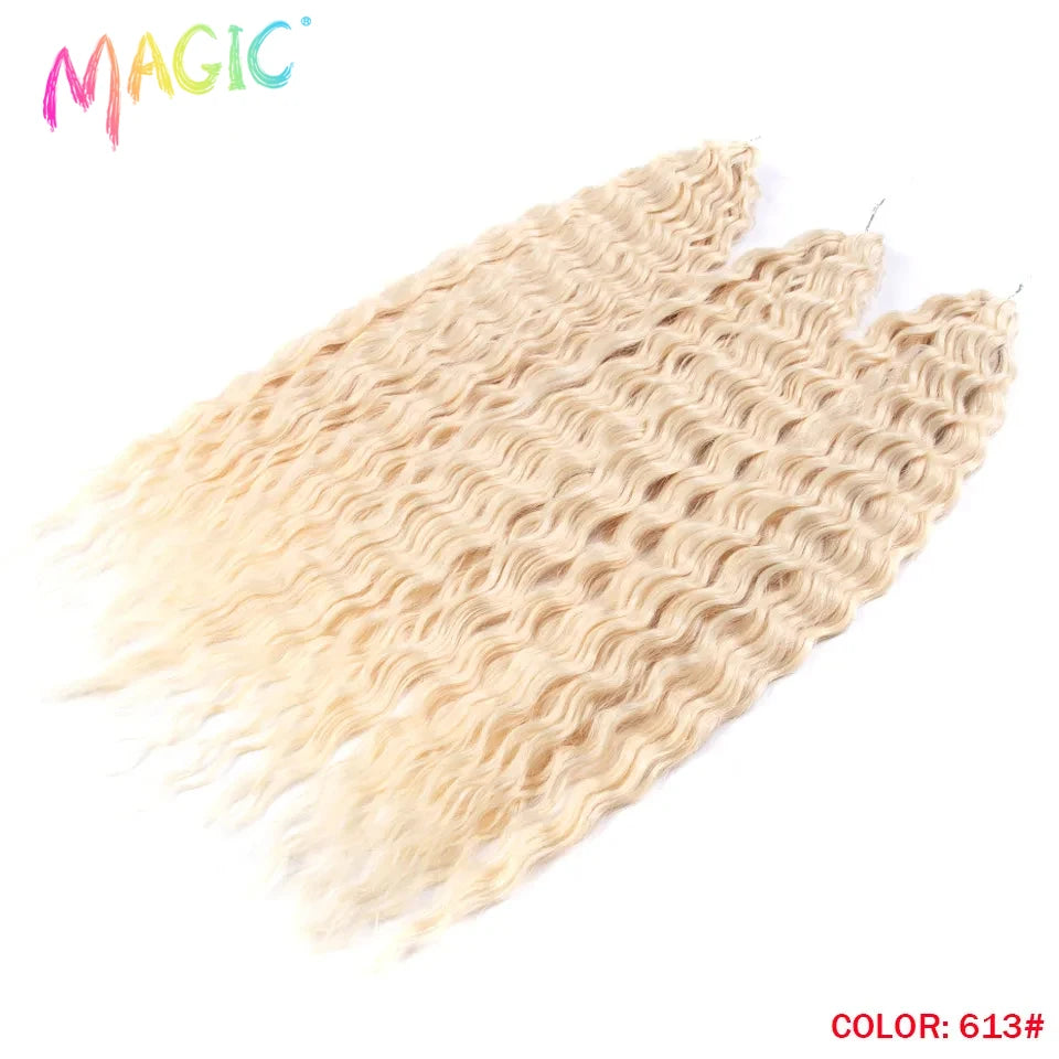 Water wave crochet braids, synthetic light beige curls with soft wavy texture