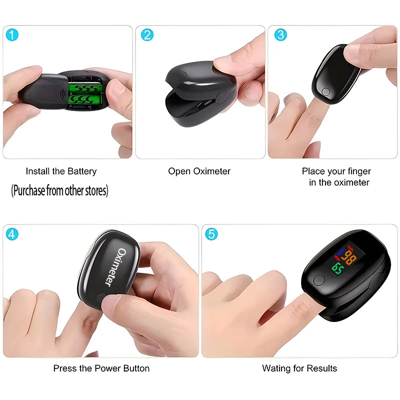 Non-Contact Infrared Thermometer & Finger Blood Oxygen Oximeter — LED Display