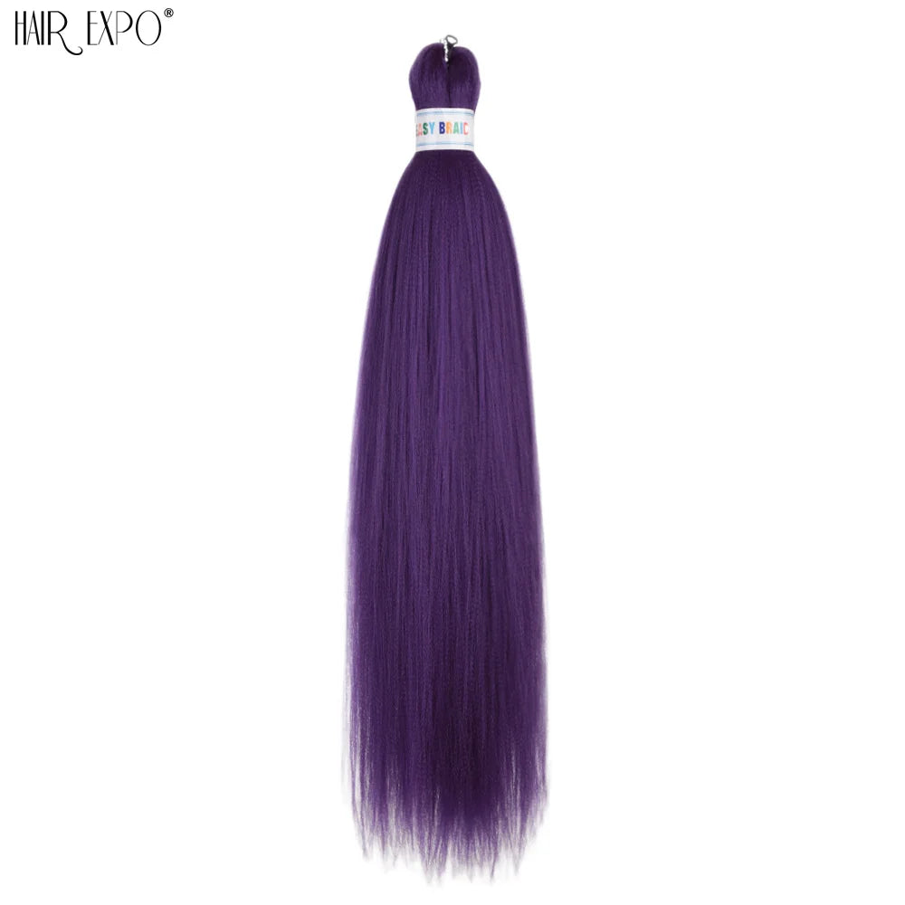 26-inch synthetic hair extension bundle, deep purple