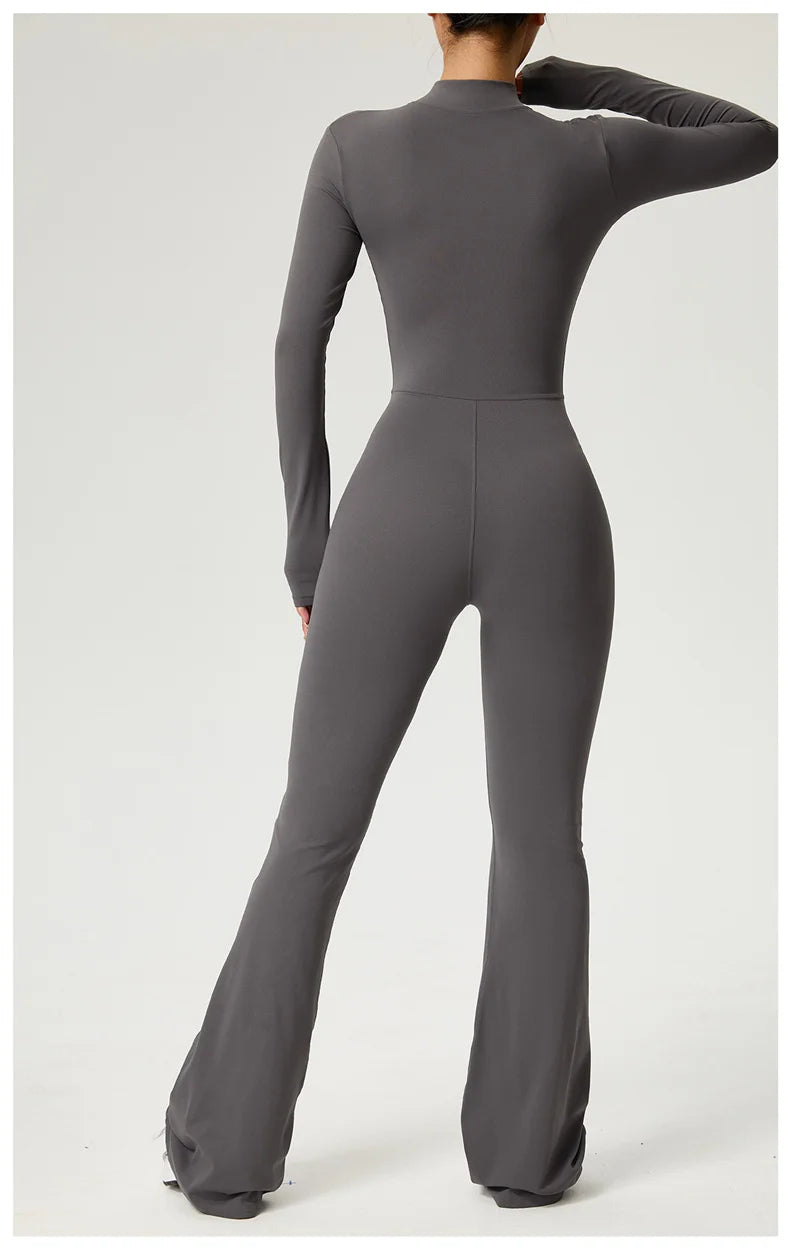 Long Sleeve Fitness Jumpsuit — Polyamide & Elastane