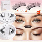 Magnetic faux mink eyelashes CT10-3 lash pair with open white tray applicator