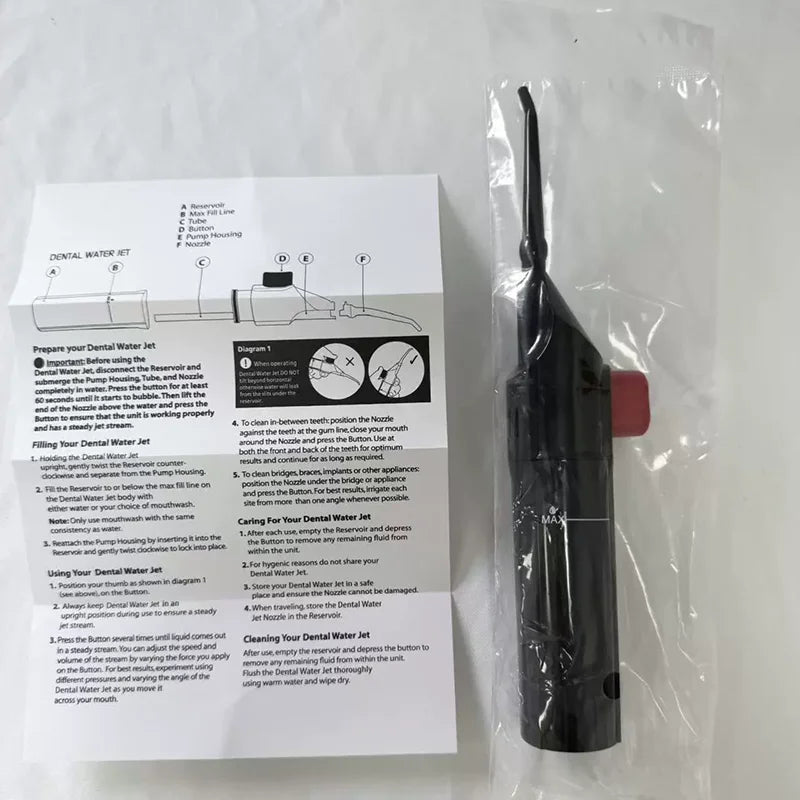 Portable High-Pressure Oral Irrigator — Manual Water Flosser for Teeth Cleaning