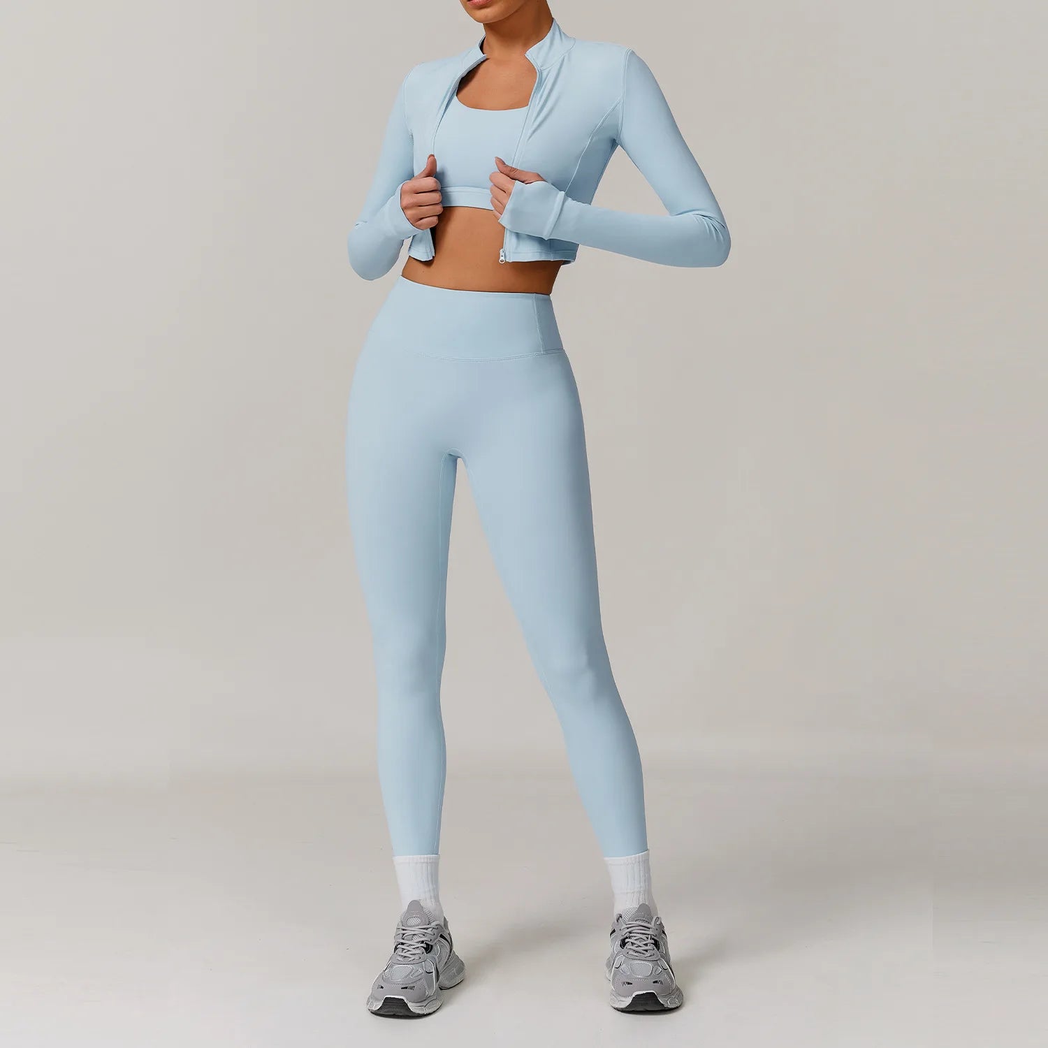 3-Piece Tracksuit Set — Nylon & Spandex