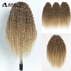 Ombre water-wave crochet braid bundle with dark brown roots and light brown ends