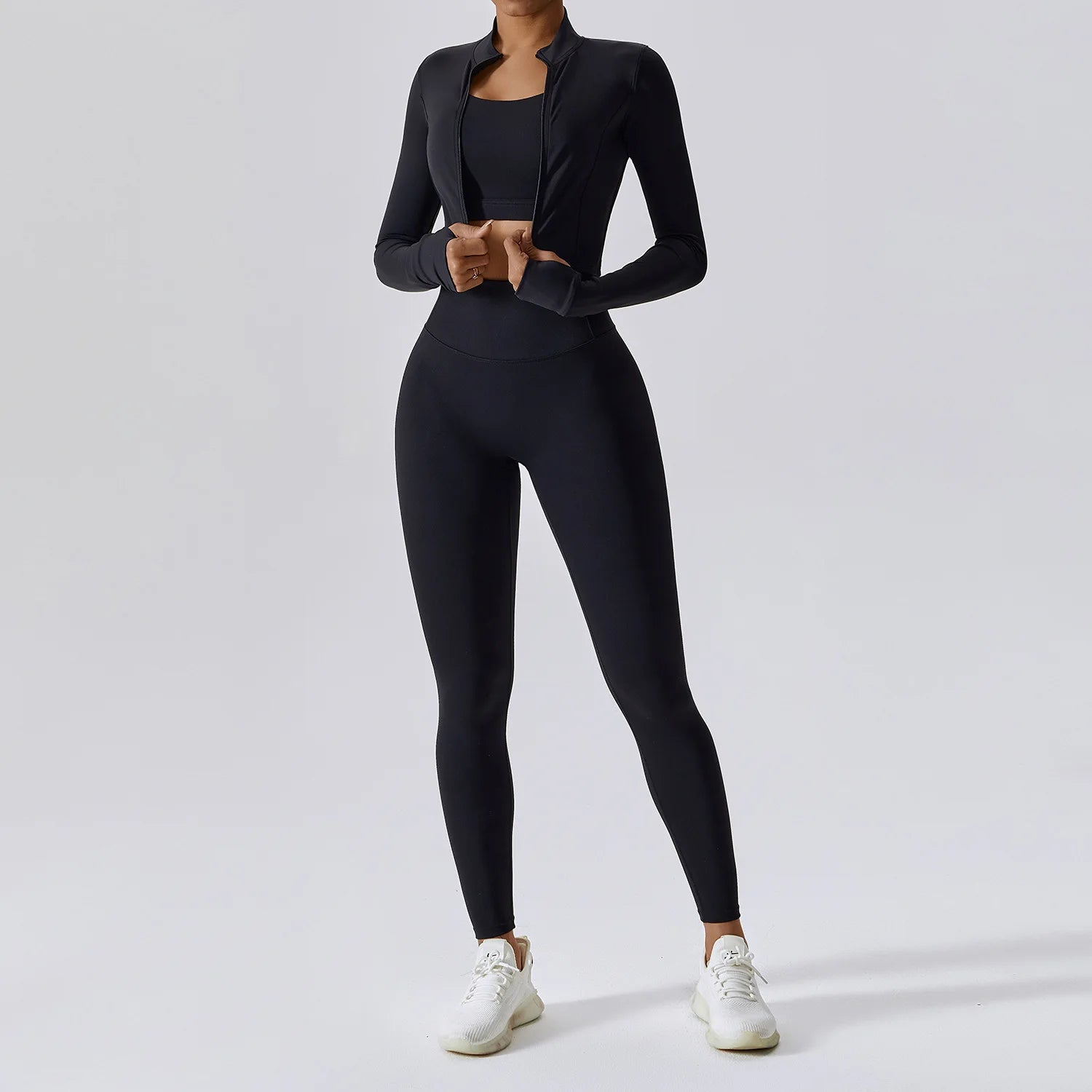 3-Piece Tracksuit Set — Nylon & Spandex