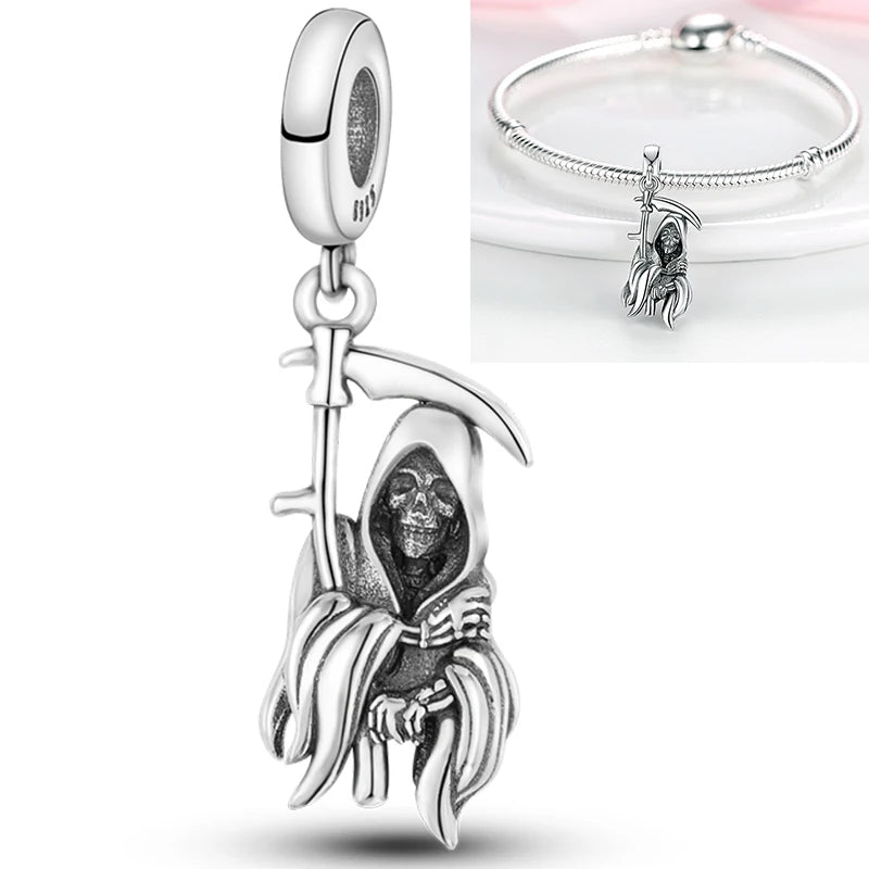 925 sterling silver charm bead with hanging robed religious figure