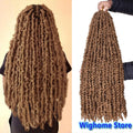 Butterfly locs crochet hair, 22-inch synthetic, medium-brown long curls