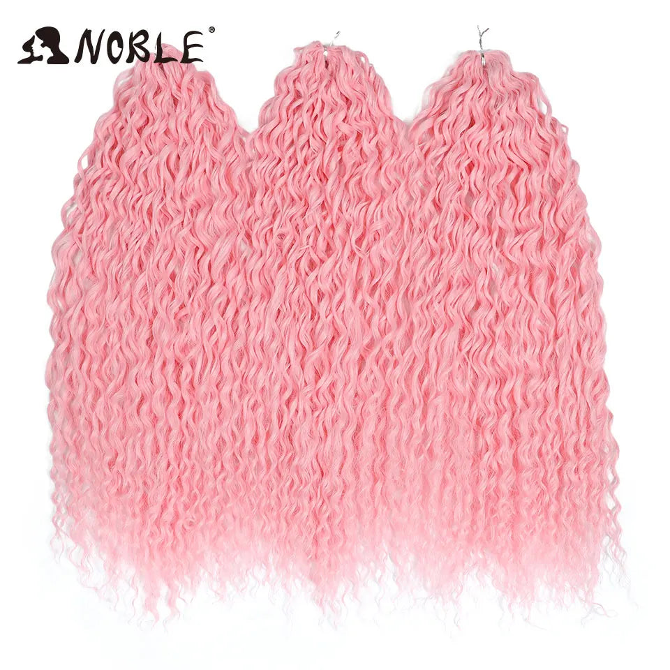 Pink ombre crochet wave braids, synthetic 24 in hair pieces