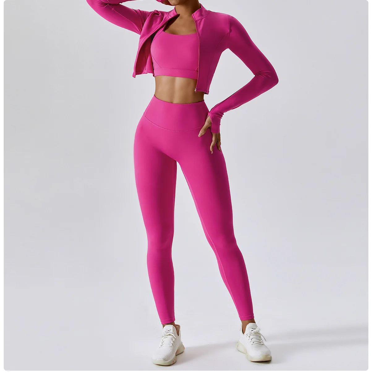 3-Piece Tracksuit Set — Nylon & Spandex
