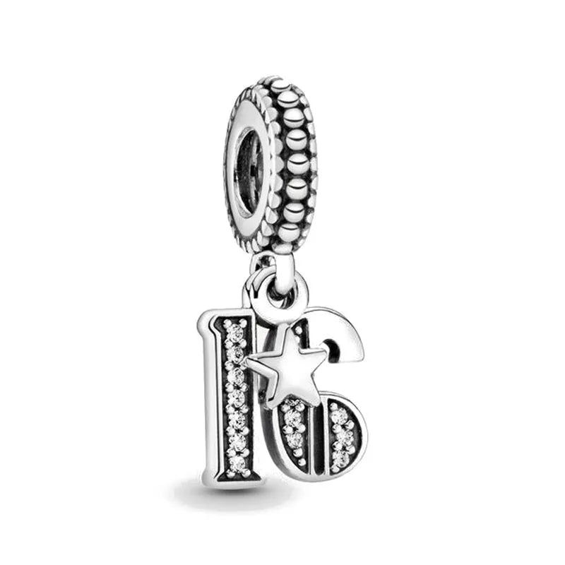 925 sterling silver charm bead with vertical "I do" letters and star accents