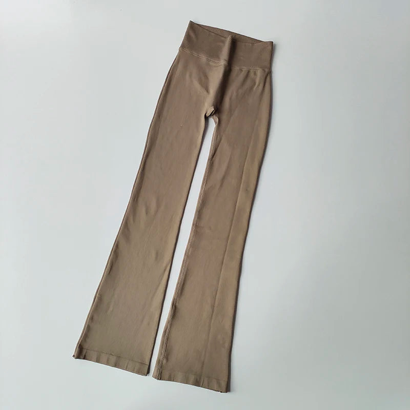 High Waist Micro Flare Leggings — Nylon