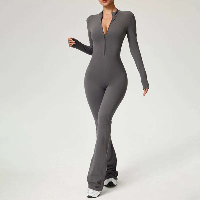 Long Sleeve Fitness Jumpsuit — Polyamide & Elastane