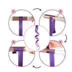 Purple clip-in hair highlight with comb base and visible clip attachment steps