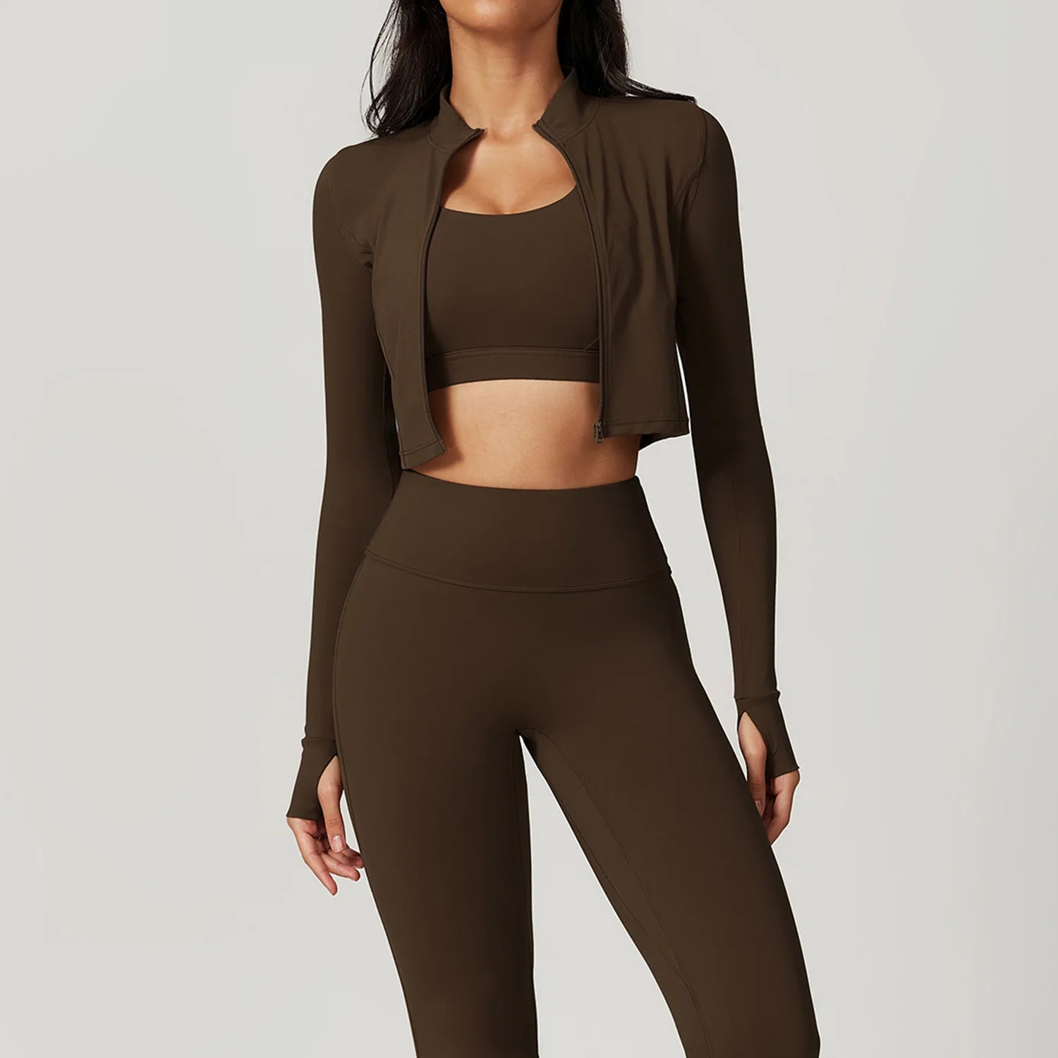 3-Piece Tracksuit Set — Nylon & Spandex