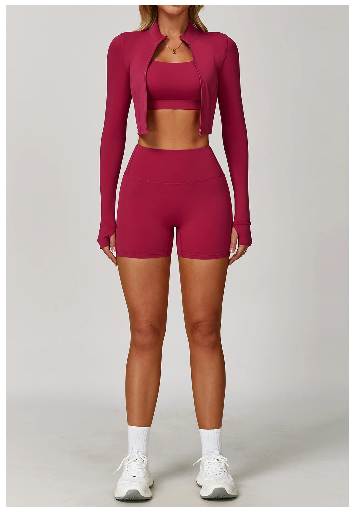 3-Piece Tracksuit Set — Nylon & Spandex