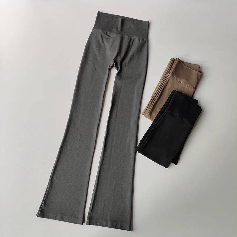 High Waist Micro Flare Leggings — Nylon