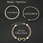 Bracelet set with silver-tone bangles, mesh cuff, and heart charm accents