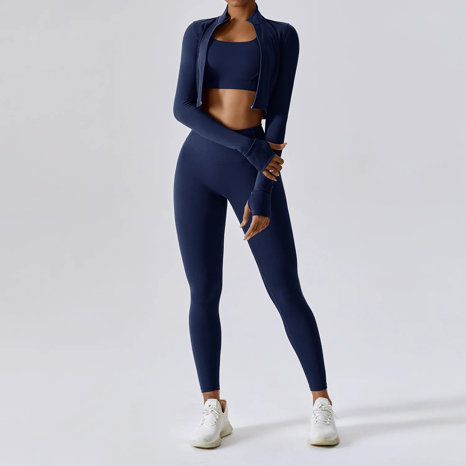 3-Piece Tracksuit Set — Nylon & Spandex