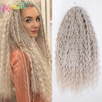 Synthetic ombre water-wave crochet braids, light gray to warm beige