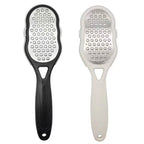 Double-sided foot file, black and white versions with perforated stainless blade