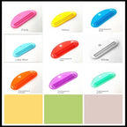 Toothpaste tube squeezer dispenser color options shown in multiple transparent colors