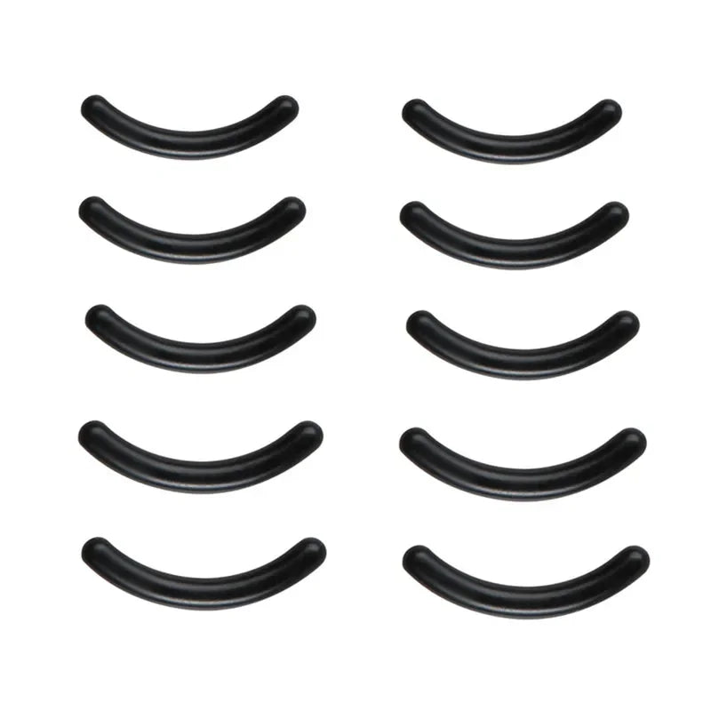 Eyelash curler replacement pads, black curved silicone strips (8)