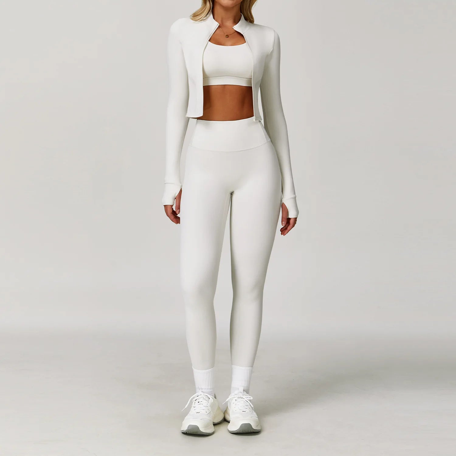 3-Piece Tracksuit Set — Nylon & Spandex