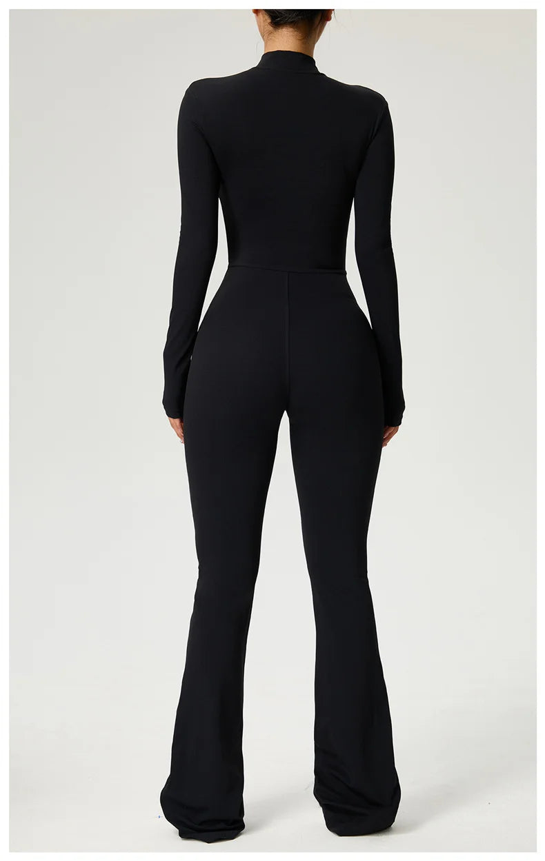 Long Sleeve Fitness Jumpsuit — Polyamide & Elastane