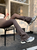 High Waist Micro Flare Leggings — Nylon