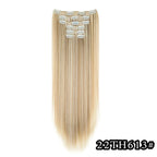 Straight synthetic hair extension, pale blonde with light clip-in combs