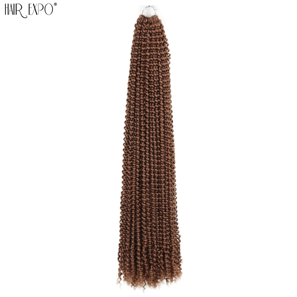 Crochet hair extensions single strand, long medium brown curly crochet curls