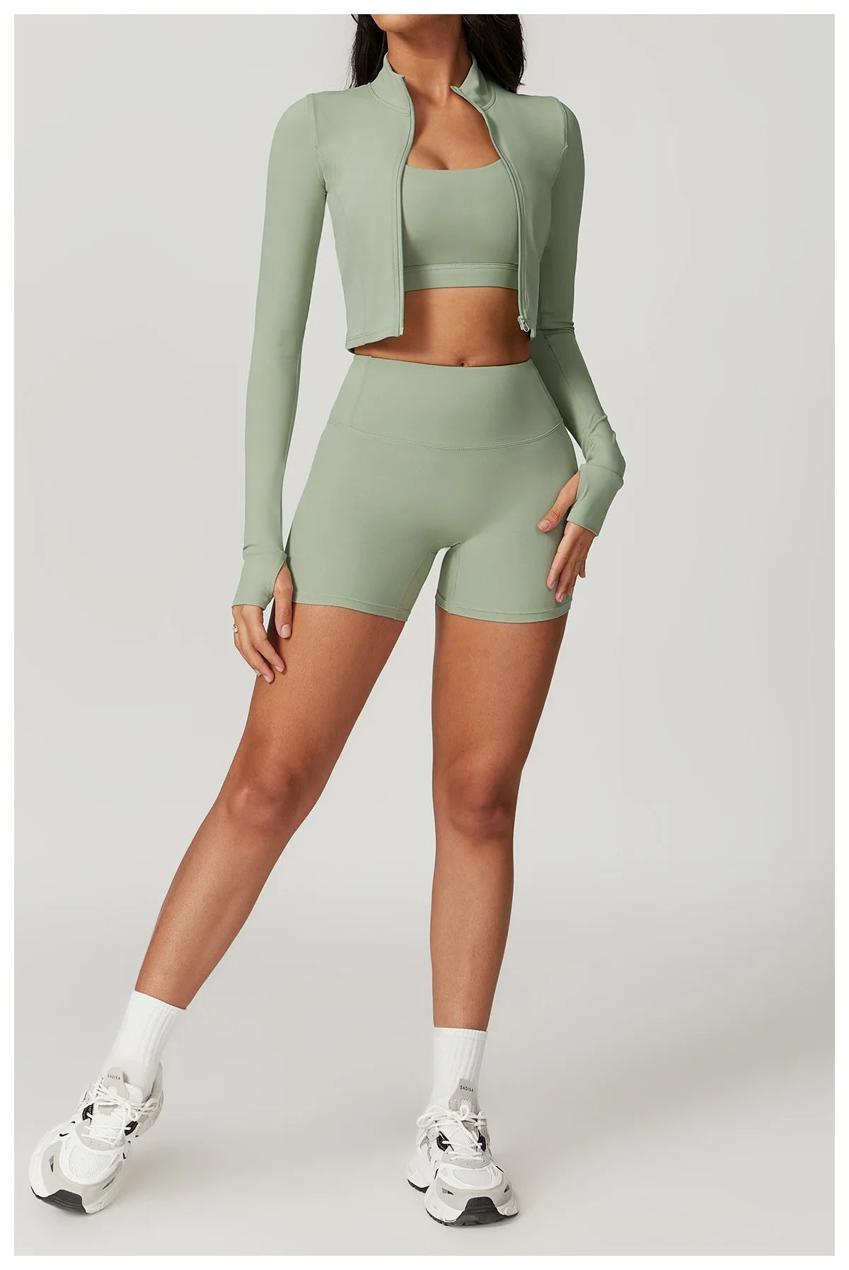 3-Piece Tracksuit Set — Nylon & Spandex