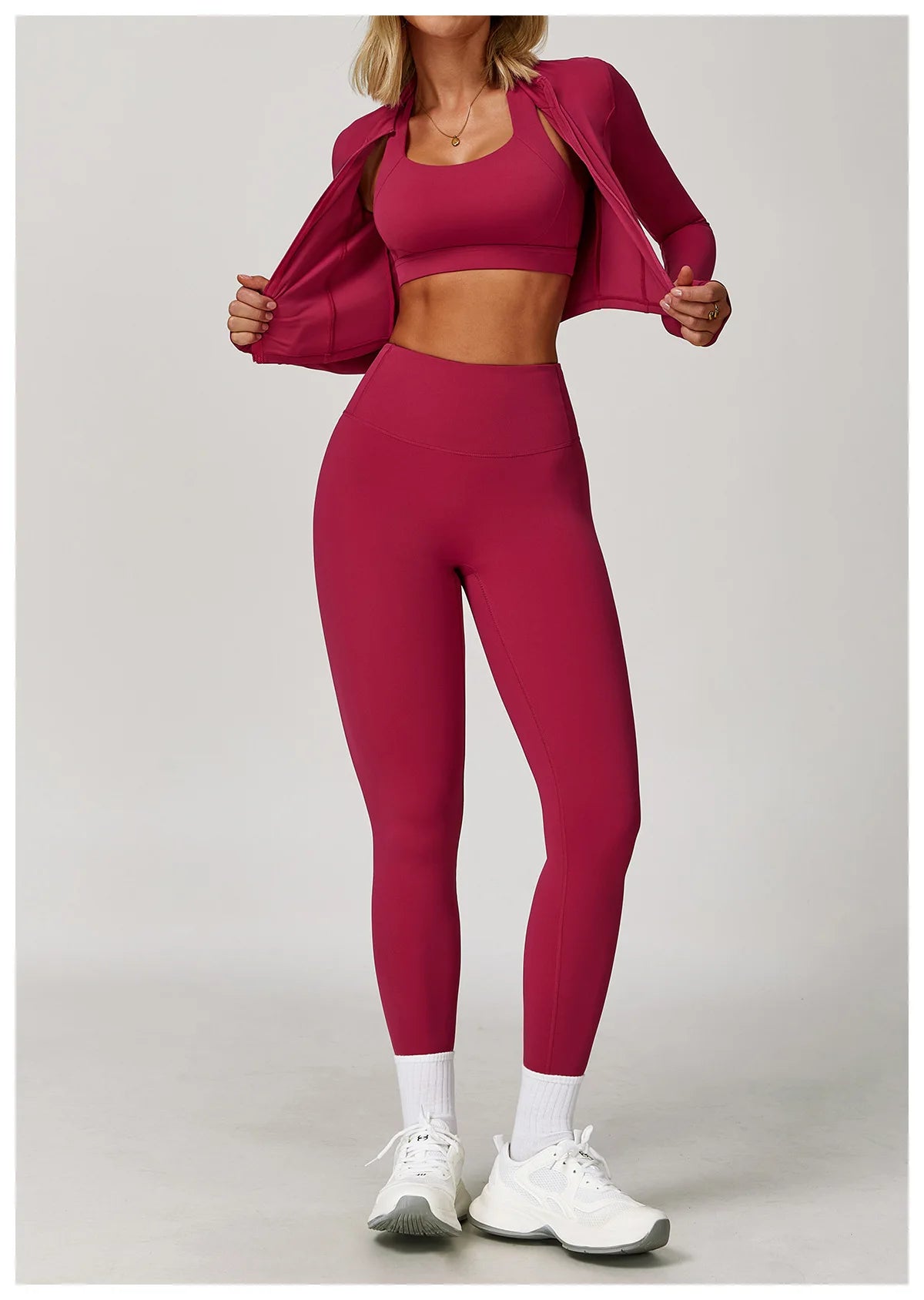 3-Piece Tracksuit Set — Nylon & Spandex