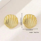 Boucles d'oreilles pendantes bohème à pompons — Étoile de mer et coquillage