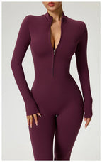 Long Sleeve Fitness Jumpsuit — Polyamide & Elastane