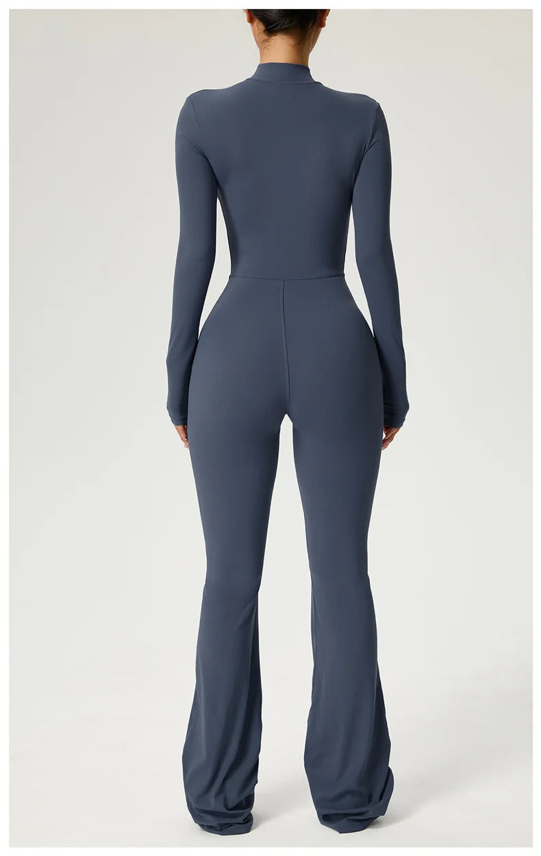 Long Sleeve Fitness Jumpsuit — Polyamide & Elastane