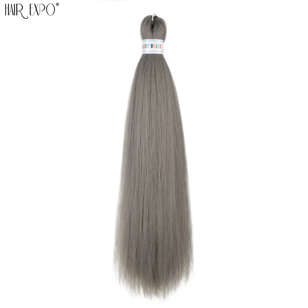 26-inch synthetic hair extension bundle, gray