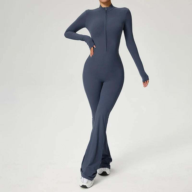Long Sleeve Fitness Jumpsuit — Polyamide & Elastane