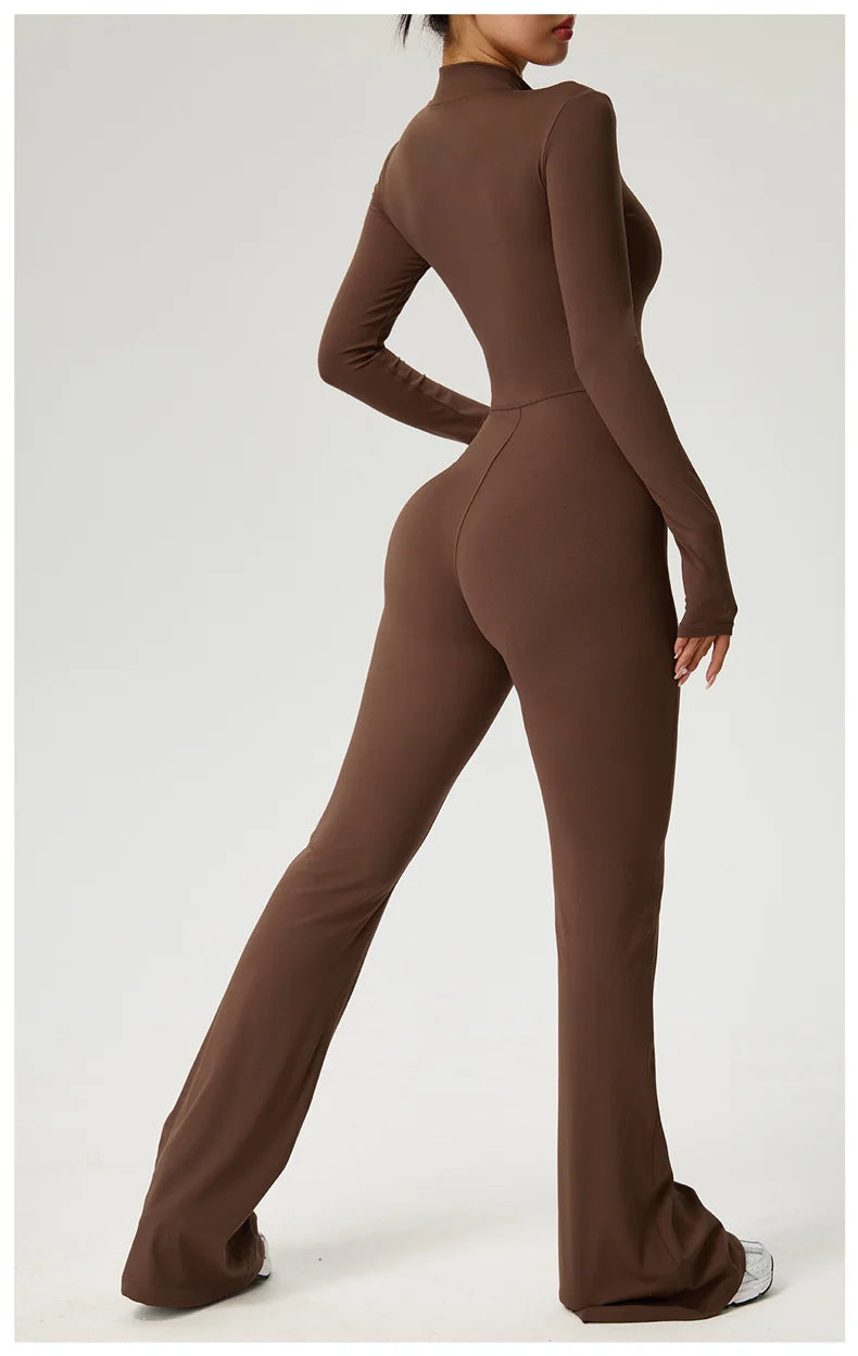 Long Sleeve Fitness Jumpsuit — Polyamide & Elastane