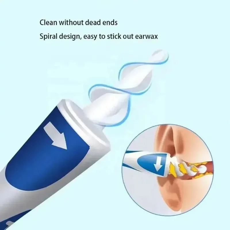 Silicone Ear Wax Remover Tool — 16 Replacement Tips, Safe Spiral Ear Cleaner